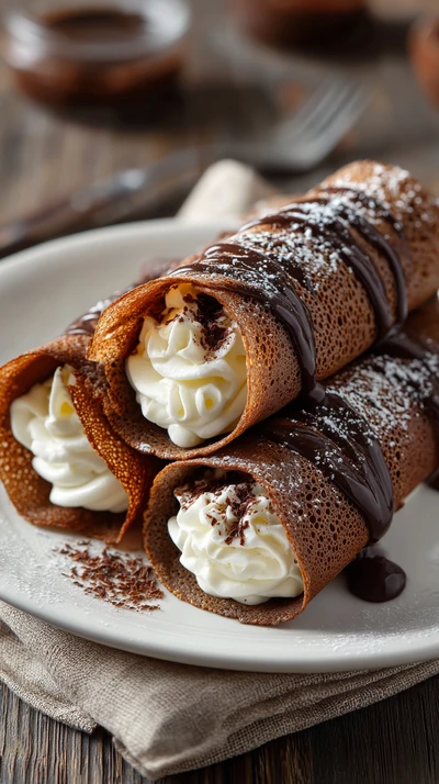 Собрать рулетики с кремом и нектаринами