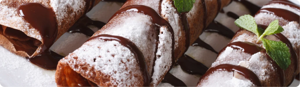 Шоколадные блинчики с кокосовым кремом